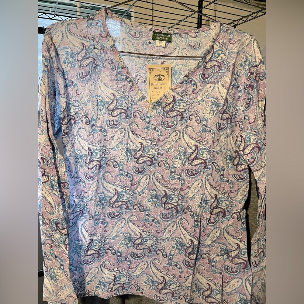 NWT - Kathmandu Imports - Long Sleeve Paisley Boho Shirt - Size M